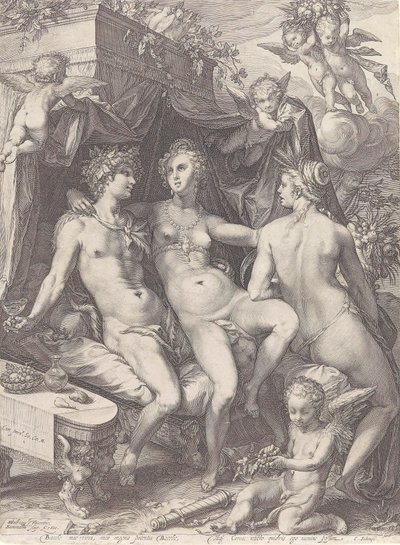 Sine Bacchus et Ceres friget Venus von Jan Saenredam